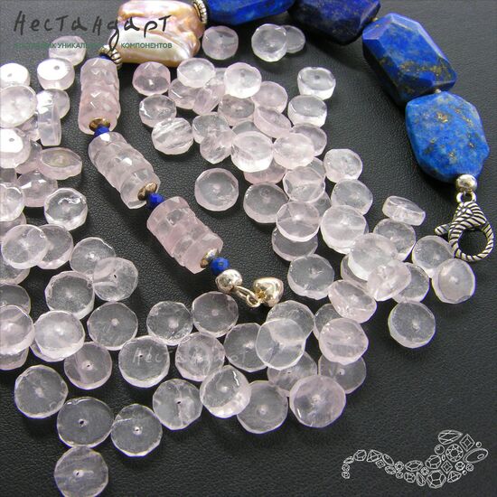 Кварц натуральный розовый рондель с огранкой 8 мм (уп. 10 шт.), изображение 4