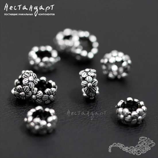 Бусина-спейсер Daisy Sterling Silver 6х3,3 мм