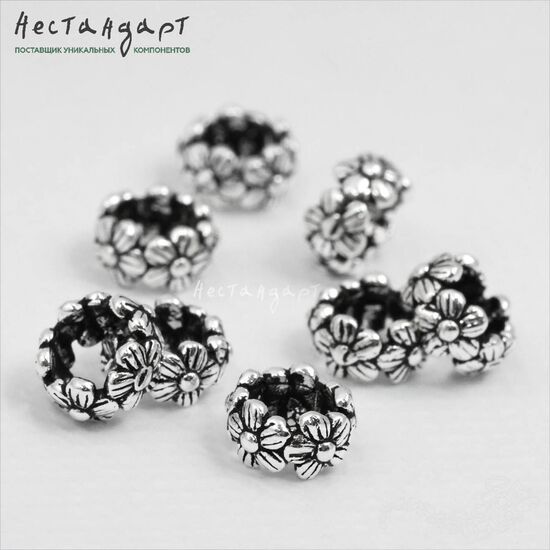 Бусина-спейсер Daisy Sterling Silver 6х3,3 мм, изображение 2