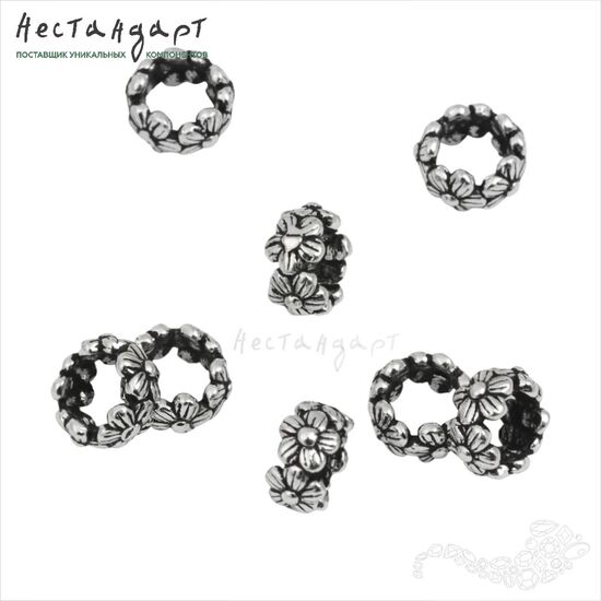 Бусина-спейсер Daisy Sterling Silver 6х3,3 мм, изображение 3