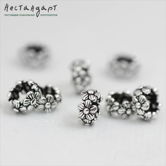 Бусина-спейсер Daisy Sterling Silver 6х3,3 мм, изображение 4