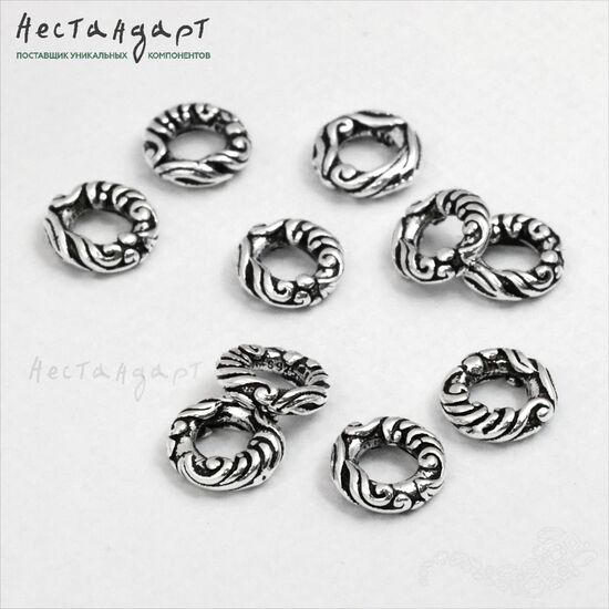 Бусина-спейсер Wave Sterling Silver 6х1,7 мм