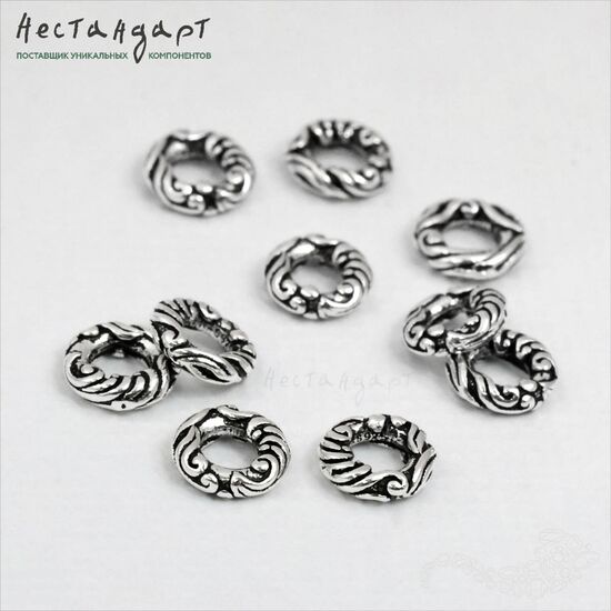 Бусина-спейсер Wave Sterling Silver 6х1,7 мм, изображение 3