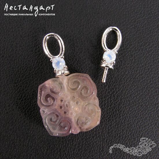 Концевик со штифтом Moonlight Rhodium Plated 14х5 мм