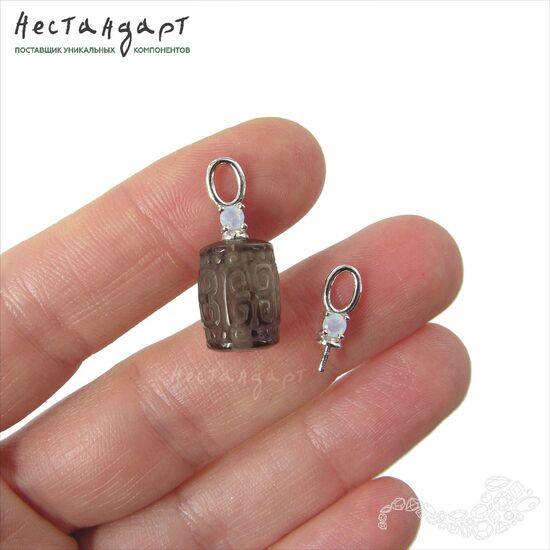 Концевик со штифтом Moonlight Rhodium Plated 14х5 мм, изображение 2