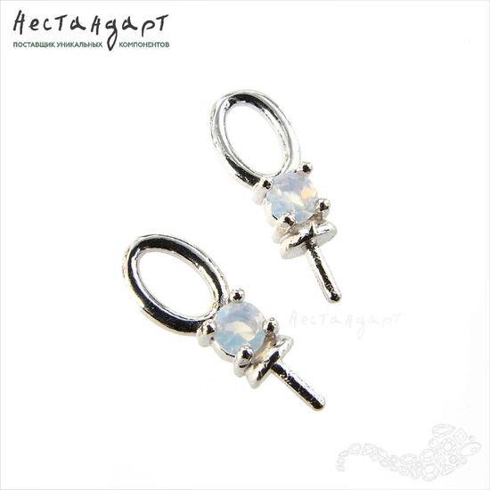 Концевик со штифтом Moonlight Rhodium Plated 14х5 мм, изображение 3