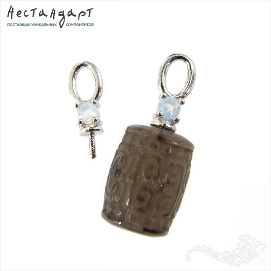 Концевик со штифтом Moonlight Rhodium Plated 14х5 мм, изображение 4