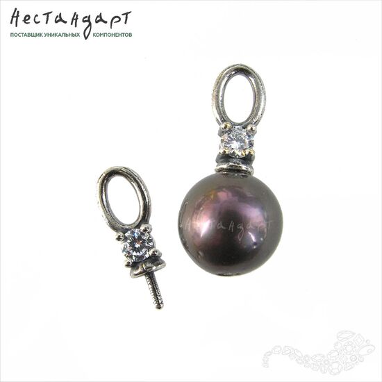 Концевик со штифтом Moonlight Silver Plated 14х5 мм