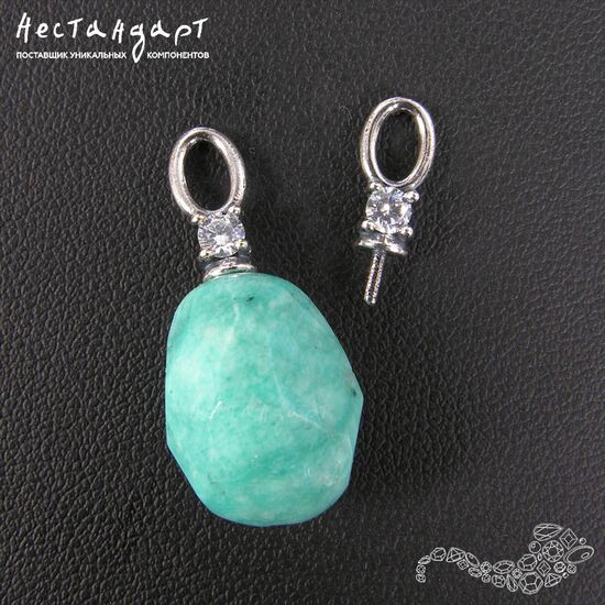 Концевик со штифтом Moonlight Silver Plated 14х5 мм, изображение 3