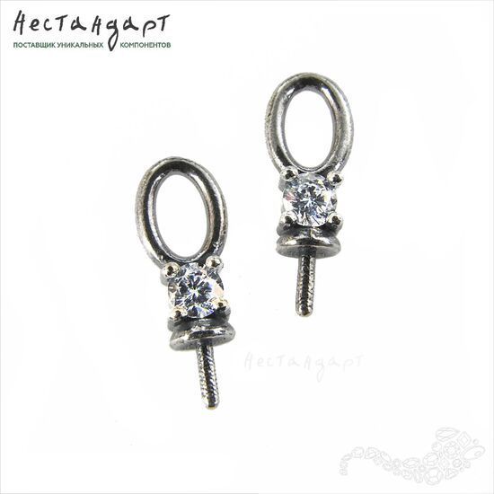 Концевик со штифтом Moonlight Silver Plated 14х5 мм, изображение 4