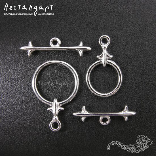 Замок-тогл Knightly Lily Rhodium Plated (12 мм), Размер: 12 мм