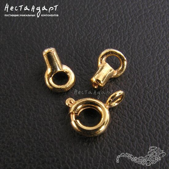 Замок-кольцо Шпрингельный с концевиками Gold Plated 5 мм, изображение 2