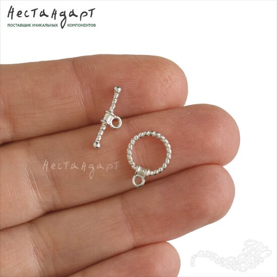 Замок-тогл Twisted Sterling Silver 13 мм, изображение 2