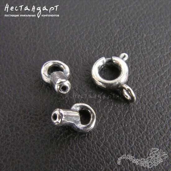 Замок-кольцо Шпрингельный с концевиками Silver Plated 5 мм, изображение 2