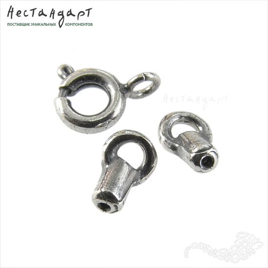 Замок-кольцо Шпрингельный с концевиками Silver Plated 5 мм, изображение 3