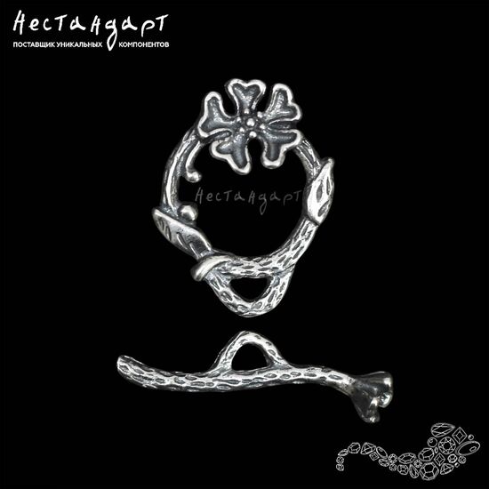 Замок-тогл Tropical Sterling Silver 18х14 мм, изображение 3