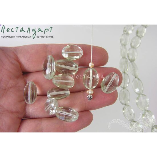 Празиолит натуральный с шахматной огранкой Chess Oval 12-16 мм, изображение 3