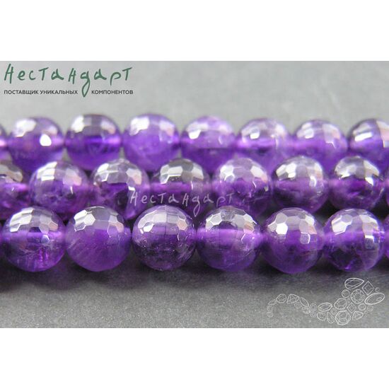 Аметист натуральный с ювелирной огранкой 8 мм (уп. 6 шт.), изображение 2