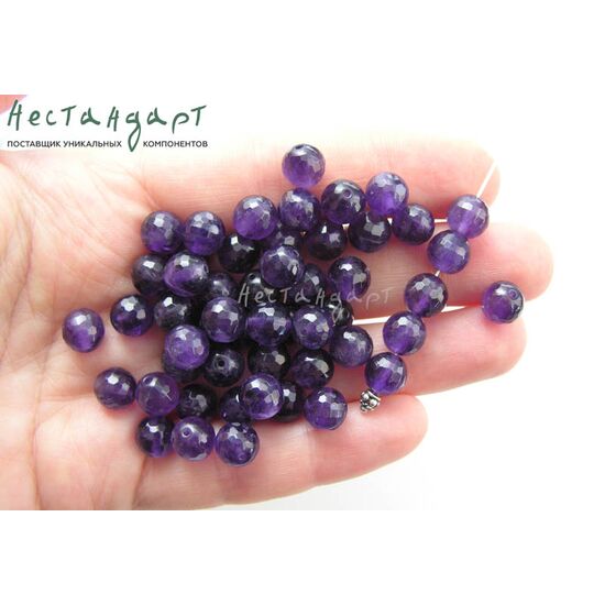 Аметист натуральный с ювелирной огранкой 8 мм (уп. 6 шт.), изображение 3