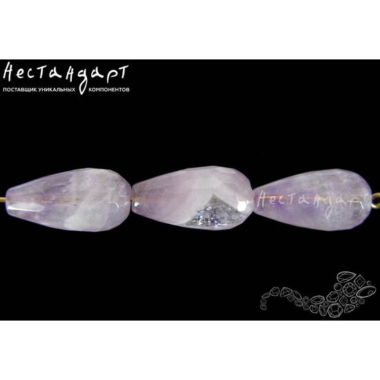 Аметист натуральный Drop с огранкой 20x10 мм