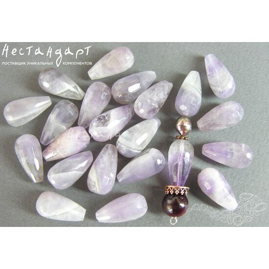 Аметист натуральный Drop с огранкой 20x10 мм, изображение 2