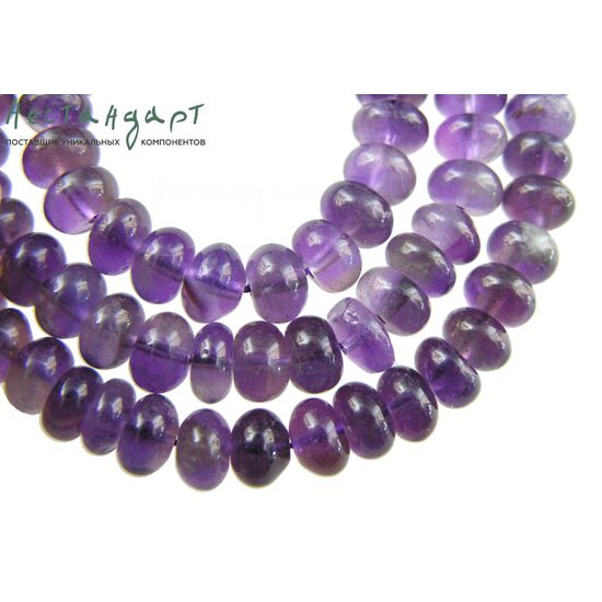 Аметист натуральный рондель 8х4,5 мм (уп. 10 шт.)