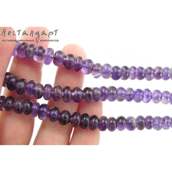 Аметист натуральный рондель 8х4,5 мм (уп. 10 шт.), изображение 2