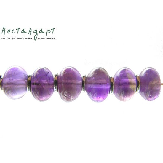 Аметист натуральный рондель 8х4,5 мм (уп. 10 шт.), изображение 4