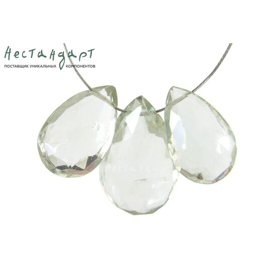 Празиолит натуральный бриолет 14-18 мм (комплект 3 шт.), изображение 4