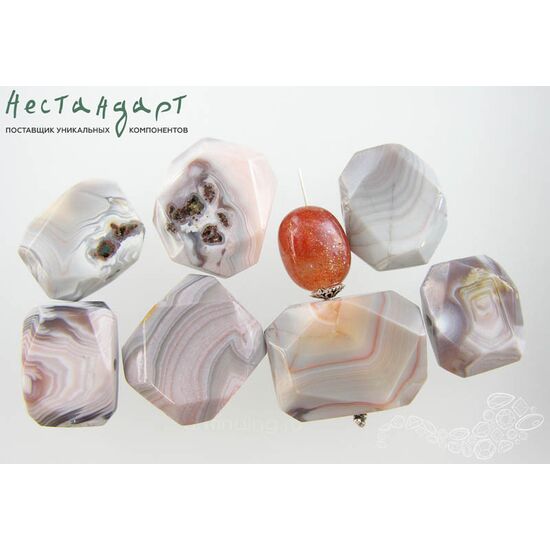 Агат натуральный Salmon Geometric 15-20 мм, изображение 2