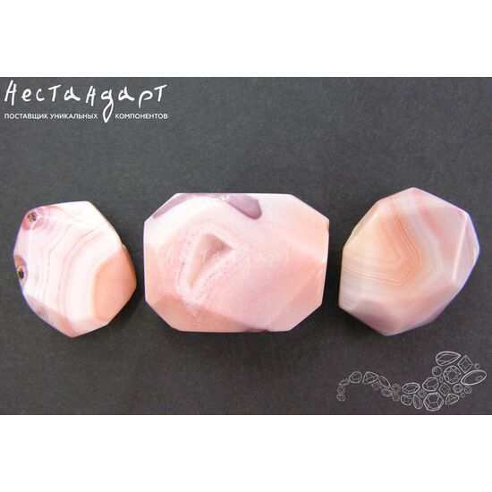 Агат натуральный Salmon Geometric 15-20 мм, изображение 3