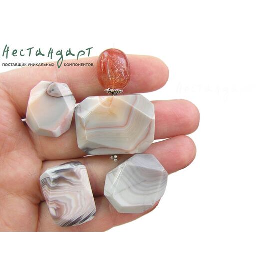 Агат натуральный Salmon Geometric 15-20 мм, изображение 4