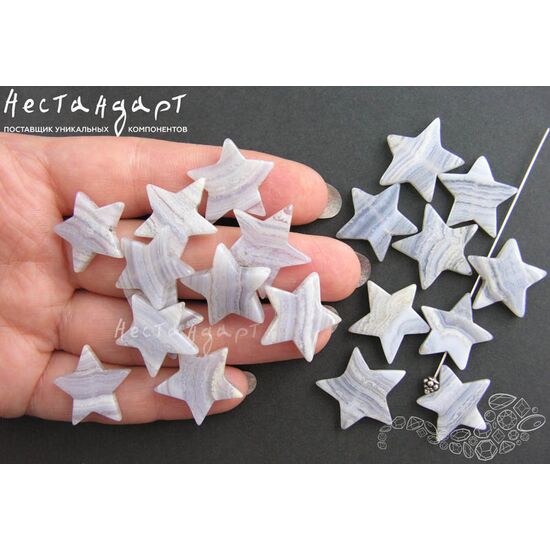 Агат натуральный голубой Star 20 мм, изображение 2