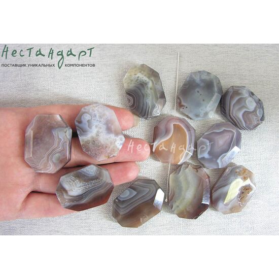 Агат натуральный ботсванский Geometric 33х28 мм, изображение 2