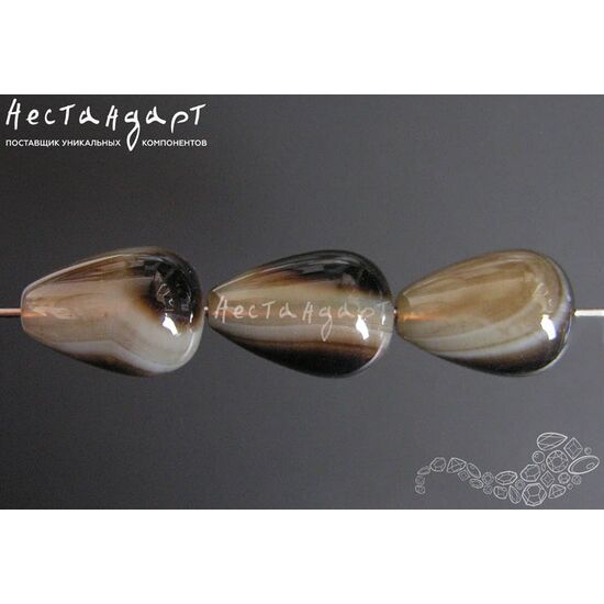 Агат натуральный Black Drop 15х10 мм, изображение 3