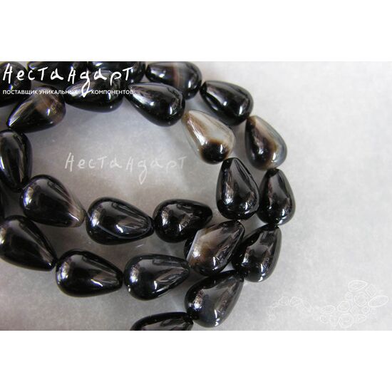 Агат натуральный Black Drop 15х10 мм, изображение 4