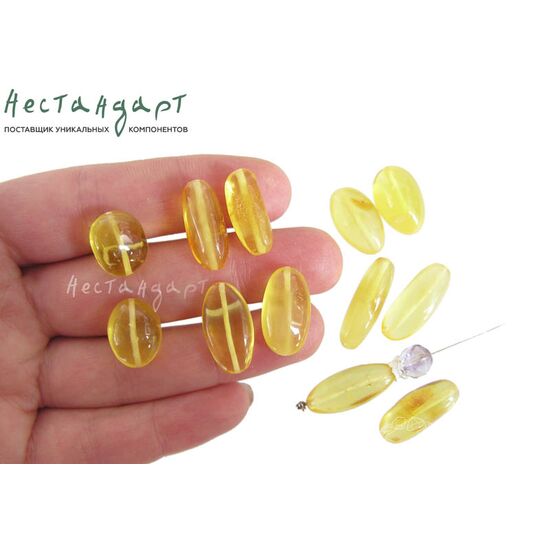 Янтарь натуральный Oval 14-23 мм (пара), изображение 4