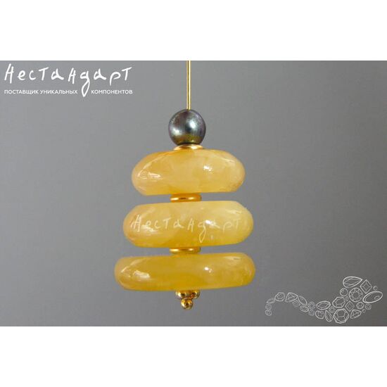 Янтарь натуральный Solar Disk 15х4-18х5 мм (пара), изображение 3