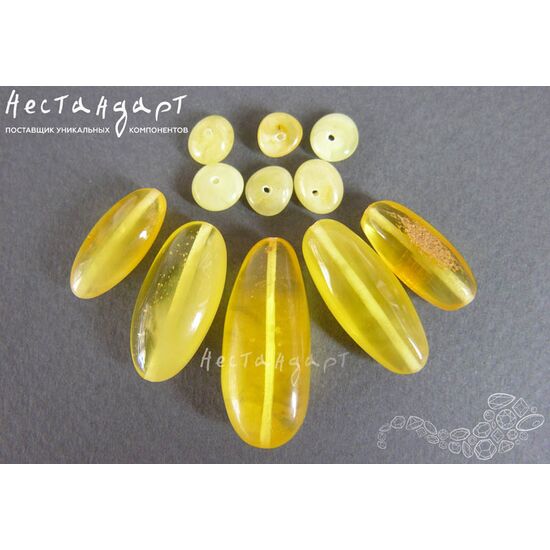 Янтарь натуральный Set Pebbles 7х3-24х11 мм (уп. 11 шт.)