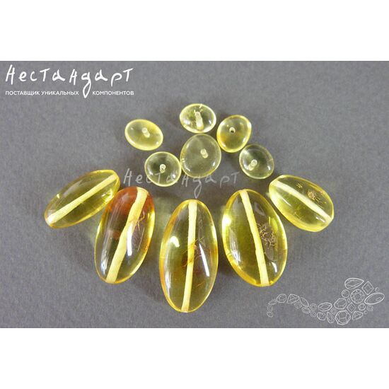 Янтарь натуральный Set Pebbles 7х3-24х11 мм (уп. 11 шт.), изображение 4