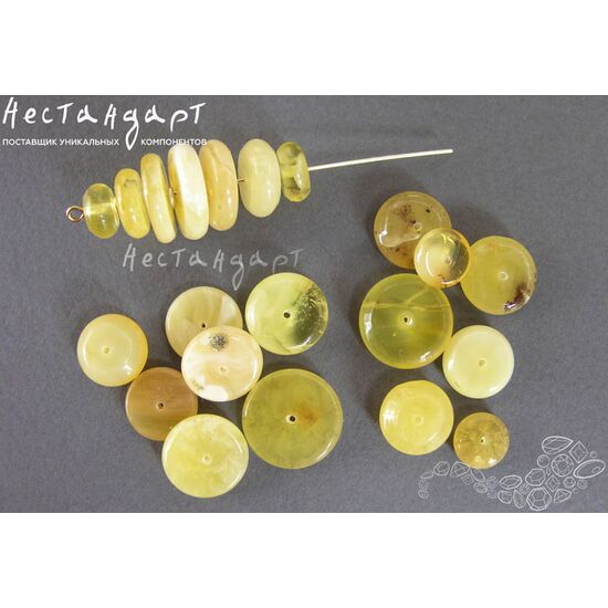 Янтарь натуральный Solar Disk 13х4-18х3 мм (уп. 7 шт.), изображение 2