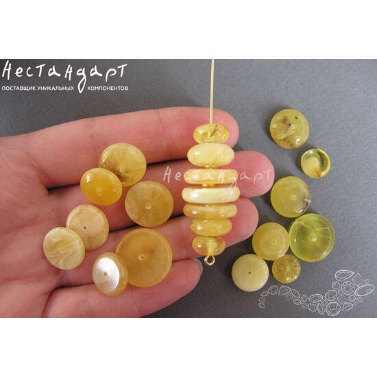 Янтарь натуральный Solar Disk 13х4-18х3 мм (уп. 7 шт.), изображение 4
