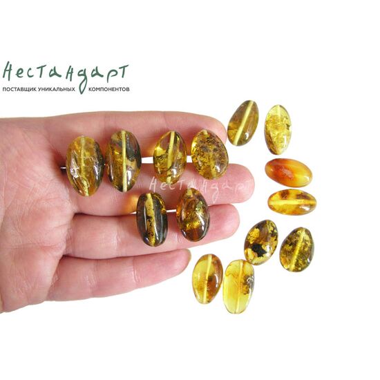 Янтарь натуральный Oval 19-22 мм (пара), изображение 3