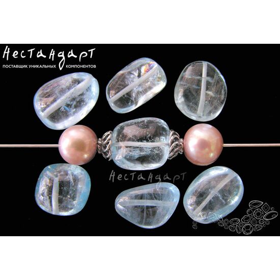 Топаз натуральный голубой гладкий Pebble 11-16 мм, изображение 3