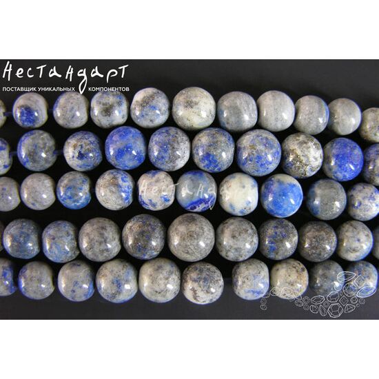 Лазурит натуральный в породе 5-9 мм (нить 45 см), изображение 2