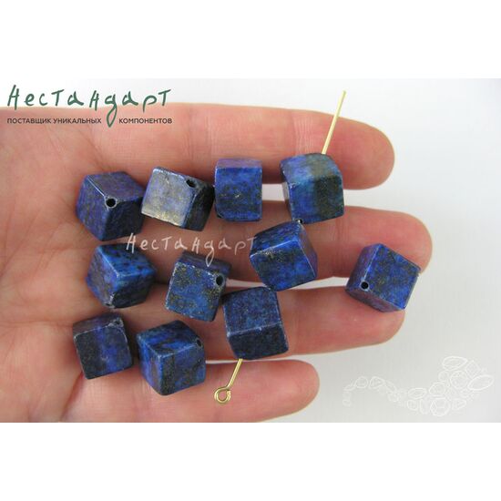 Лазурит натуральный Cube 10 мм, изображение 3