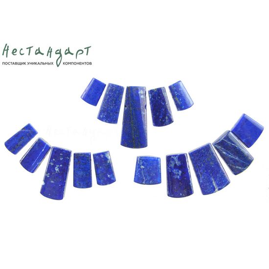 Лазурит натуральный Blue Geometric 10-25x7-12 мм (комплект 5 шт.), изображение 2
