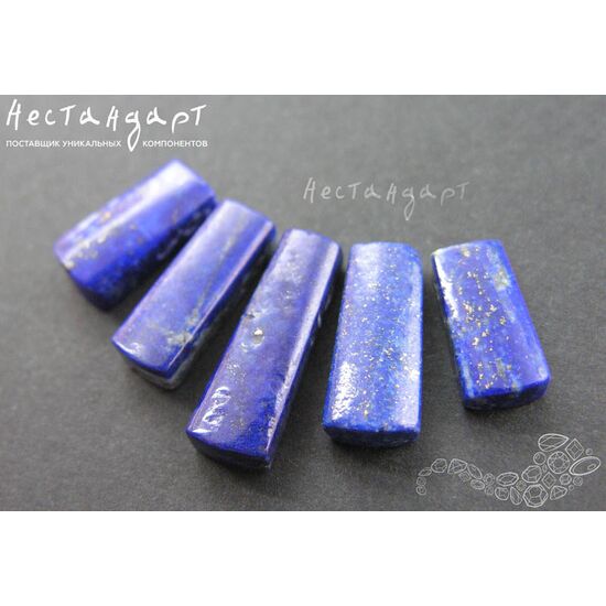 Лазурит натуральный Blue Geometric 10-25x7-12 мм (комплект 5 шт.), изображение 3