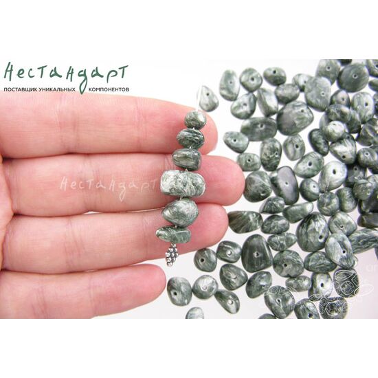 Серафинит (клинохлор) натуральный 7-12 мм (уп. 6 шт.), изображение 4