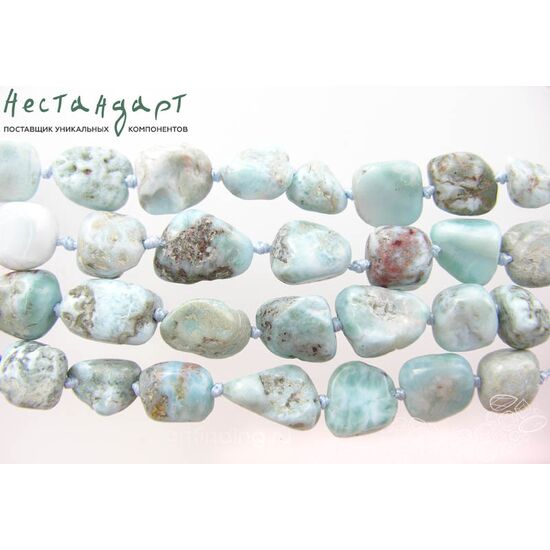 Ларимар натуральный Pebbles 8-13 мм (уп. 6 шт.), изображение 2